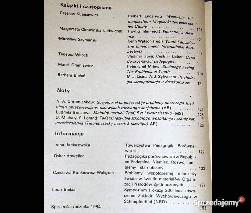 Edukacja Studia Badania Innowacje 24 1984 Rok wydania 1984 Chełm sprzedam