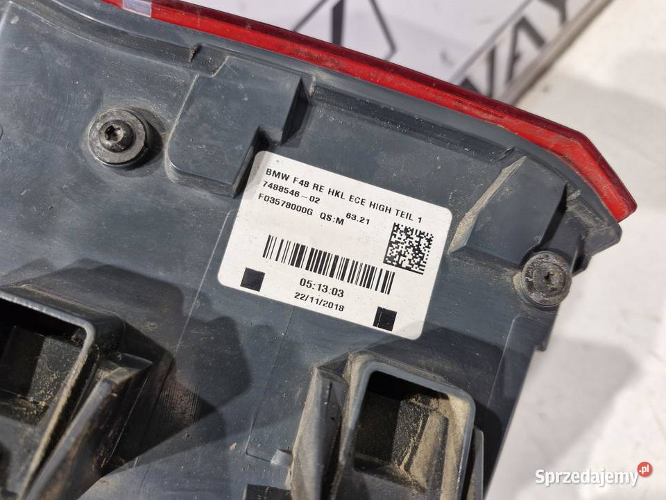 7488545 7350697 BMW X1 F48 LAMPA LAMPY TYLNE