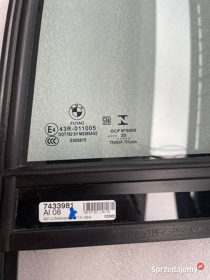 BMW G21 szyba boczna drzwi lewy tył 7433981 2020 sprzedam