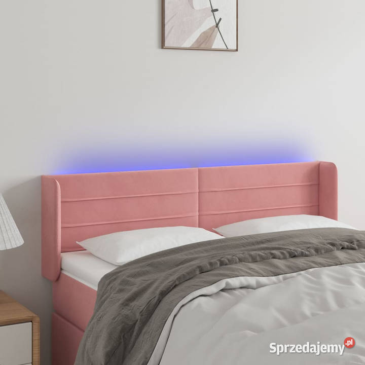 Zagłówek do łóżka z LED różowy 147x16x7888 Warszawa