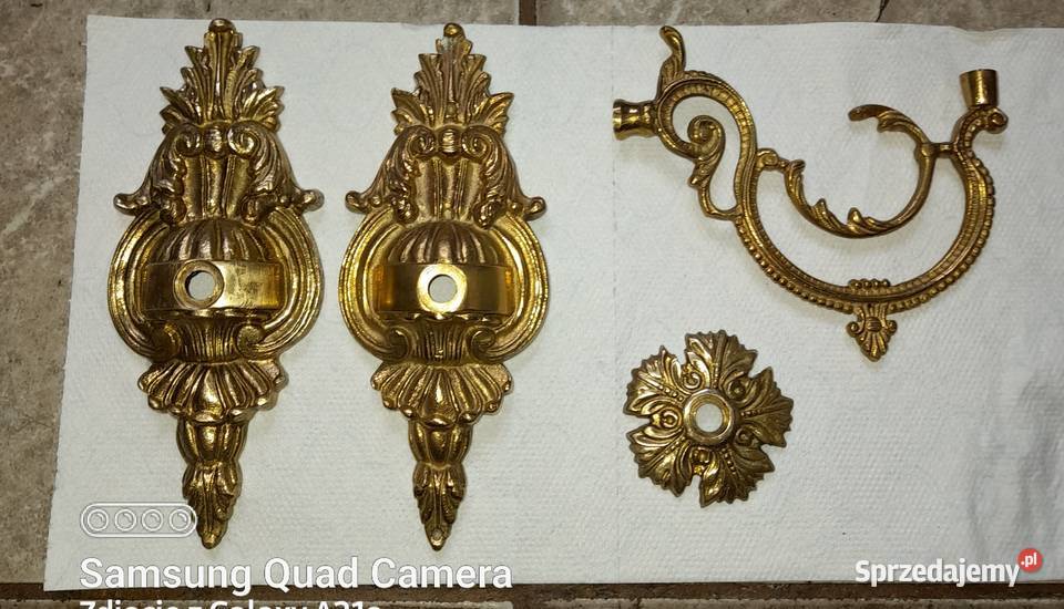 Części kinkietów mosiężnych Konin