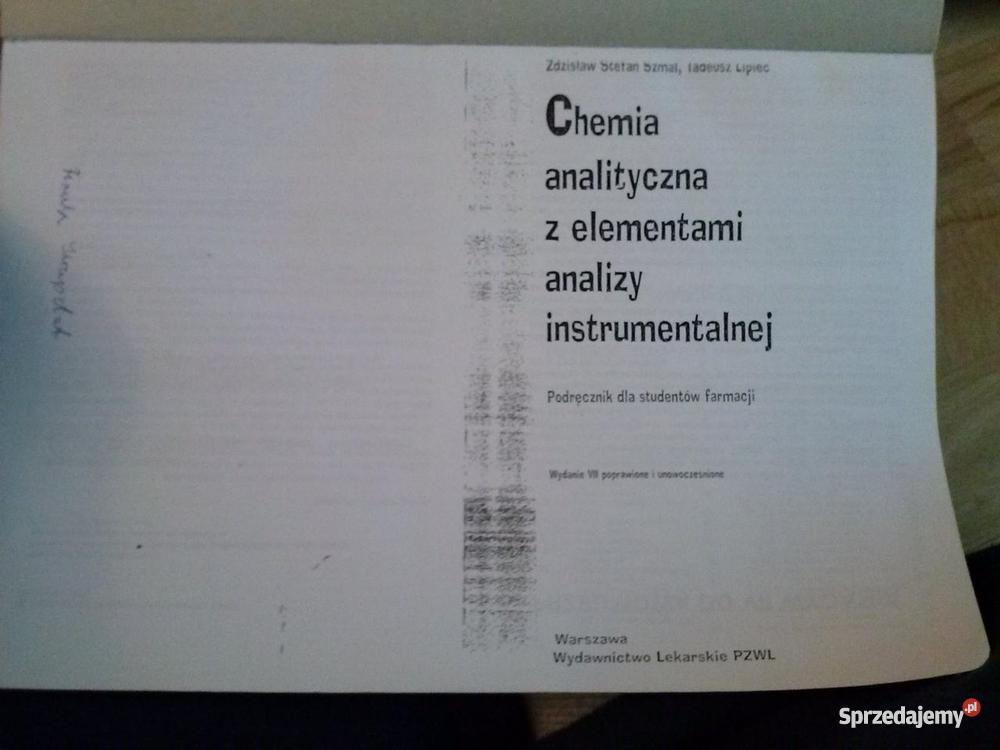 książkę Chemia Analityczna Lipiec Szmal farmacj Poznań