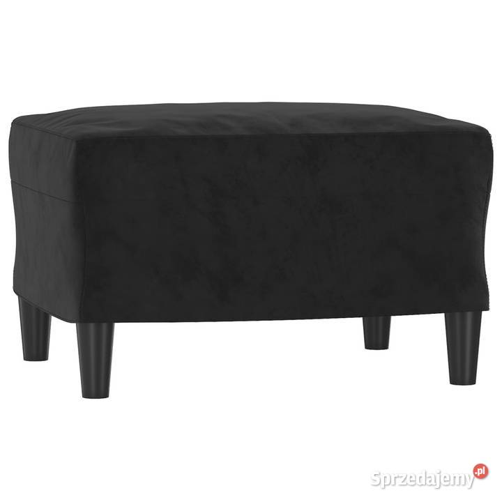 3osobowa sofa z podnóżkiem czarna 180 aksamit Warszawa