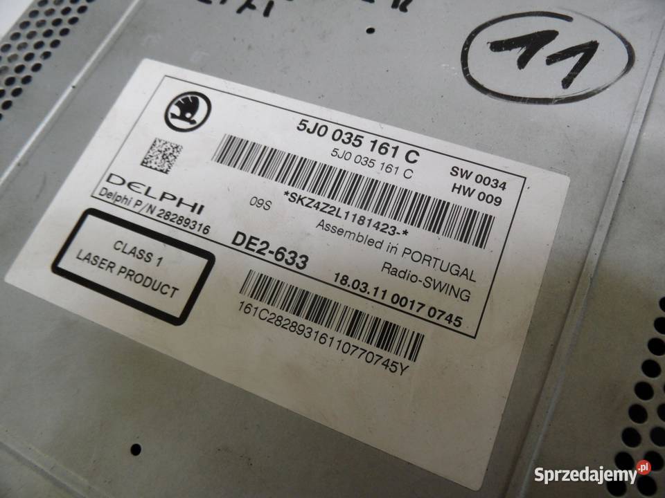 SKODA ROOMSTER LIFT 11r radio CD 5J0035161C Sprzęt audio fabryczny