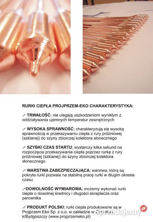 Rurka ciepła heat pipe kolektory słoneczne
