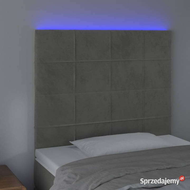 Zagłówek do łóżka z LED jasnoszary 100x5x118128 Warszawa