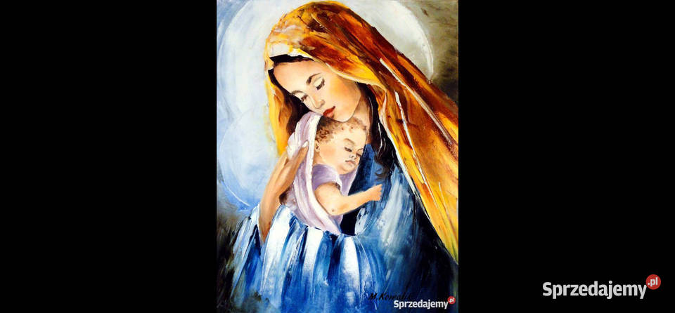 Maryja z dzieciątkiem Obraz olejny 30x40 mazowieckie Warszawa