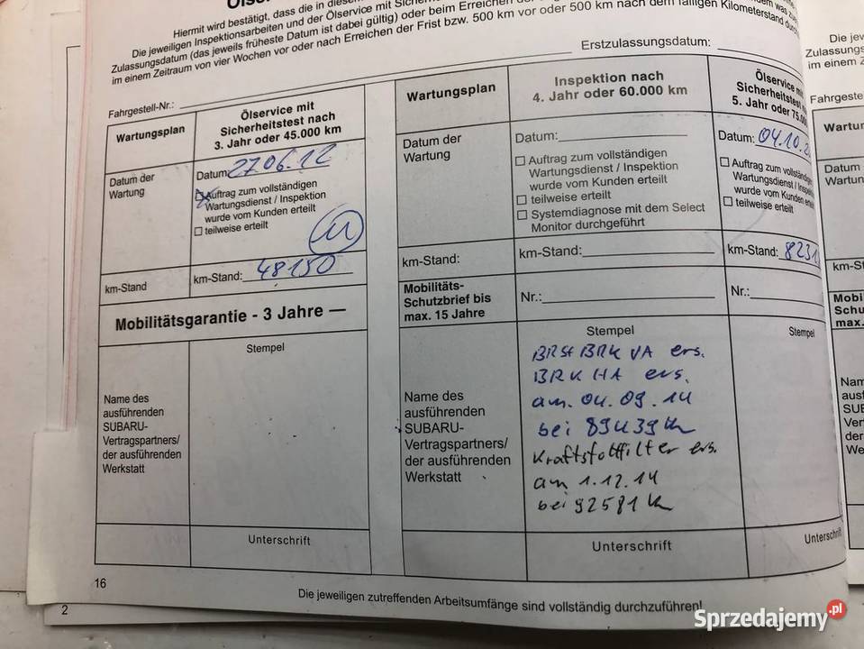 SUBARU OUTBACK IV 20 D 150 2010R KSIĄŻKA osobowe Skarżysko-Kamienna sprzedam