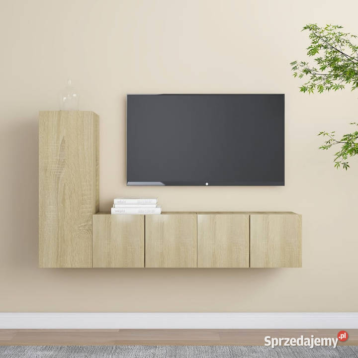 3cz zestaw szafek TV dąb sonoma płyta wiórowa Warszawa