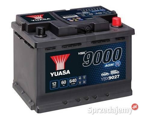 Akumulator Yuasa YBX9027 12V 60Ah 640A P AGM Jelcz-Laskowice