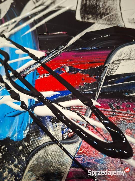 Obraz Abstrakcja Ręcznie Malowany 55x75 wielokolorowy