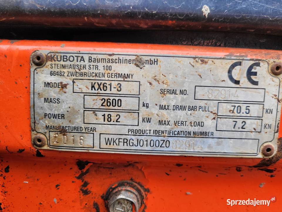 Koparka Kubota KX 613 26 T Zaklików