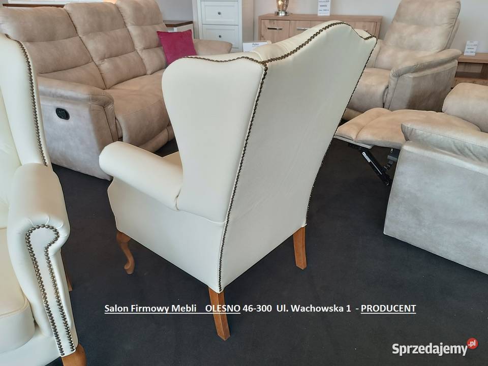 Nowy Fotel Ludwik 2 SKÓRA NATURALNA Outlet35 dolnośląskie Złoty Stok