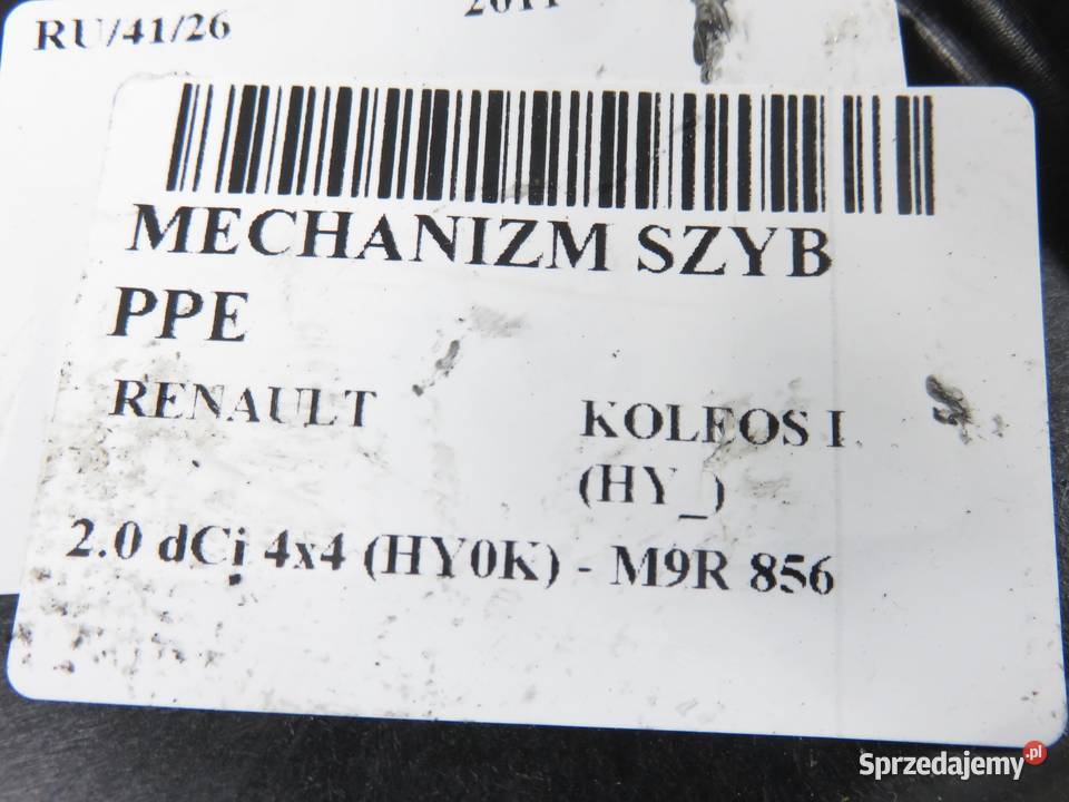 PODNOŚNIK SZYBY PRAWY PRZEDNI RENAULT KOLEOS I