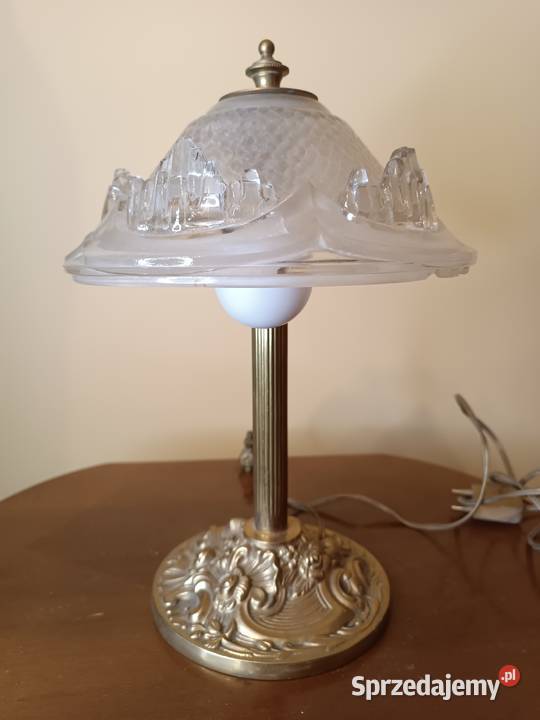 Lampa stołowa kryształ mosiądz Budzyń