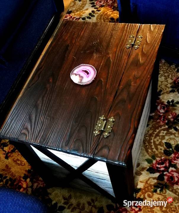 Skrzynia drewniana stolik kawowy opalony z Radków