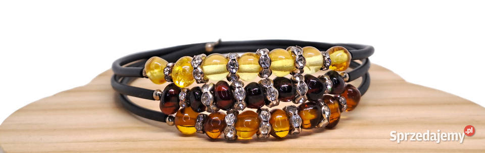 Bransoletka z bursztynu bursztyn bałtycki koniak Warszawa