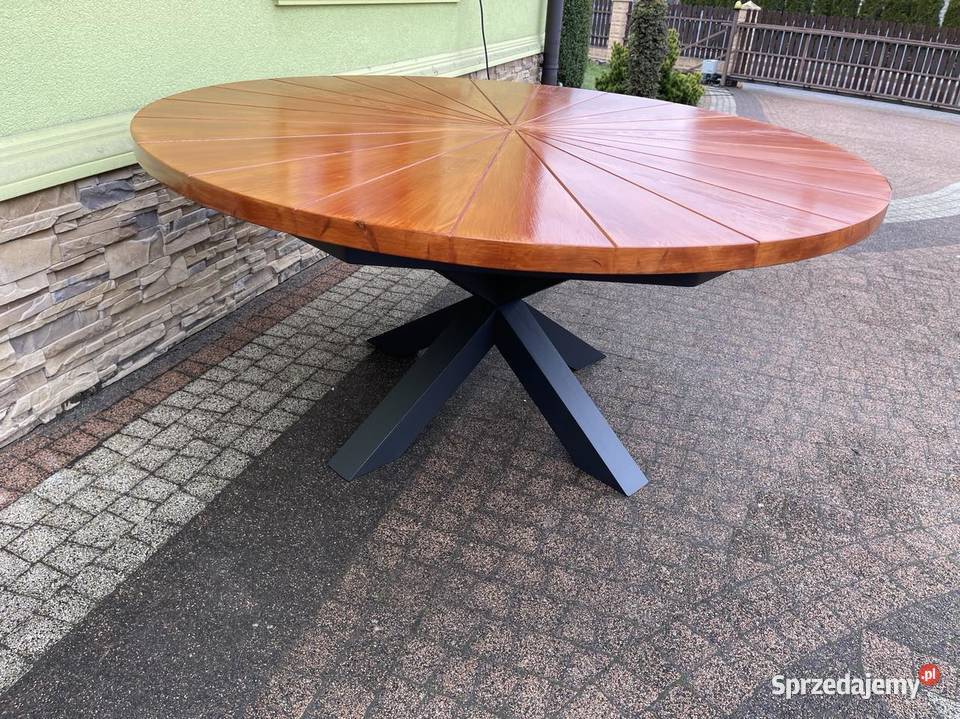 Stół ogrodowy okrągły drewniany 200 180 160 150 Dębica