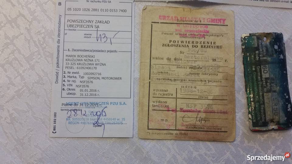 Simson S51 dokumenty rama 0km Nowy Sącz sprzedam