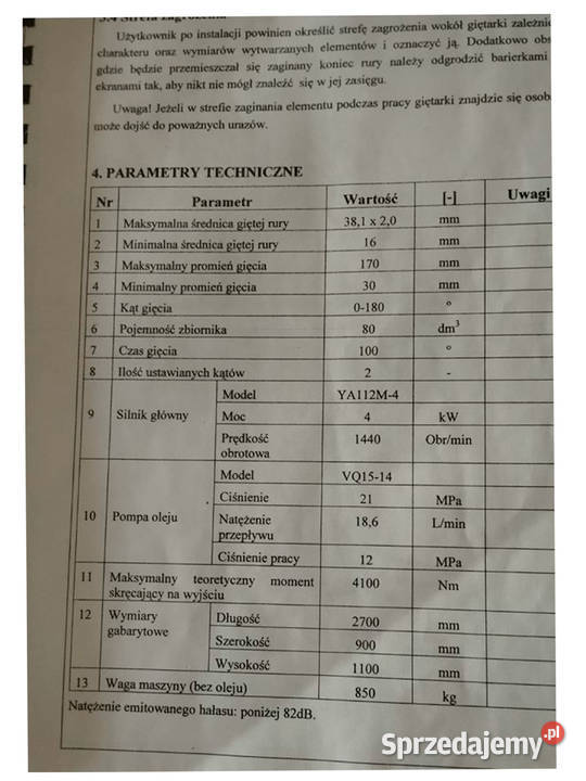 Sprzedam Giętarkę trzpieniową mazowieckie Warszawa sprzedam