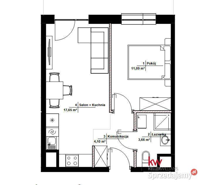 Mieszkanie 3649m2 2 pokoje Poznań Jasielska Rok budowy 2025
