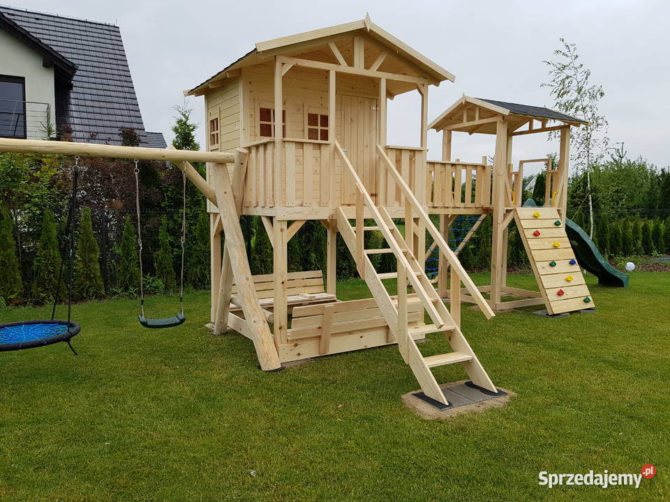 Plac zabaw domki dzieci huśtawki ślizg montaż Warszawa sprzedam
