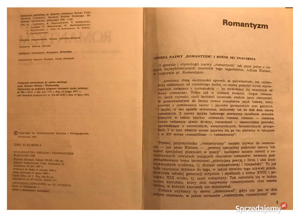 Romantyzm podręcznik literatury polskiej wyd lubuskie Zbąszynek