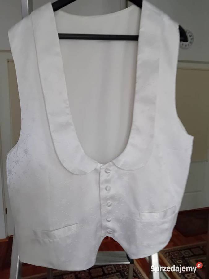 kamizelka biała z kołnierzykiem męska Warszawa