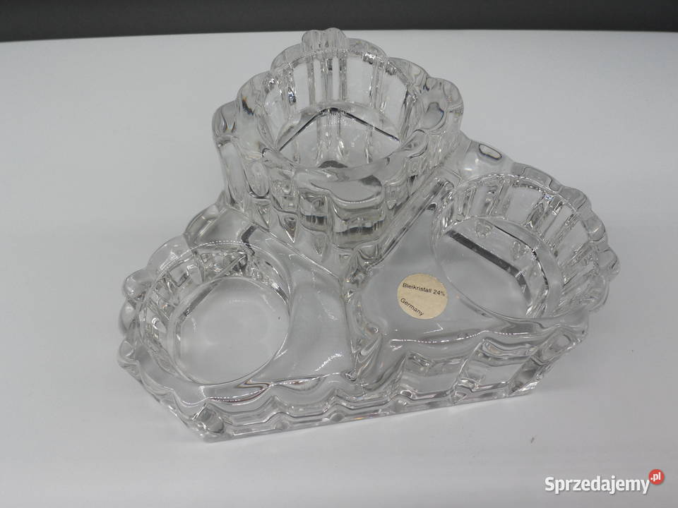 Kryształowy świecznik na podgrzewacze tealighty wielkopolskie Raszków