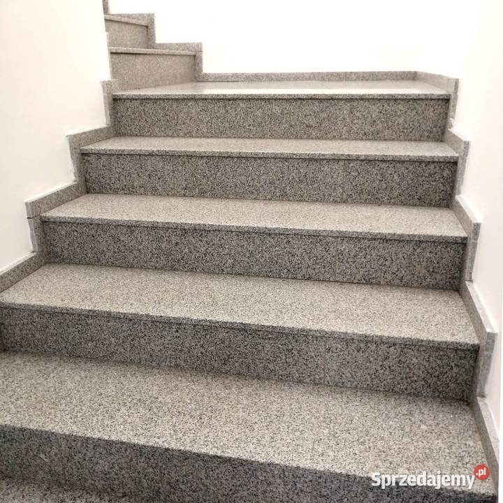 Stopień granitowy G603 Bianco Cristal szlifowany