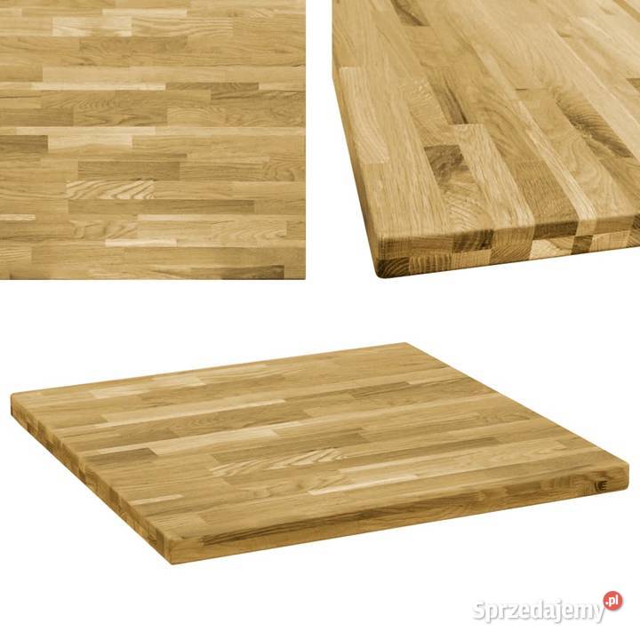 vidaXL Kwadratowy blat do stolika z drewna dębowego 245998