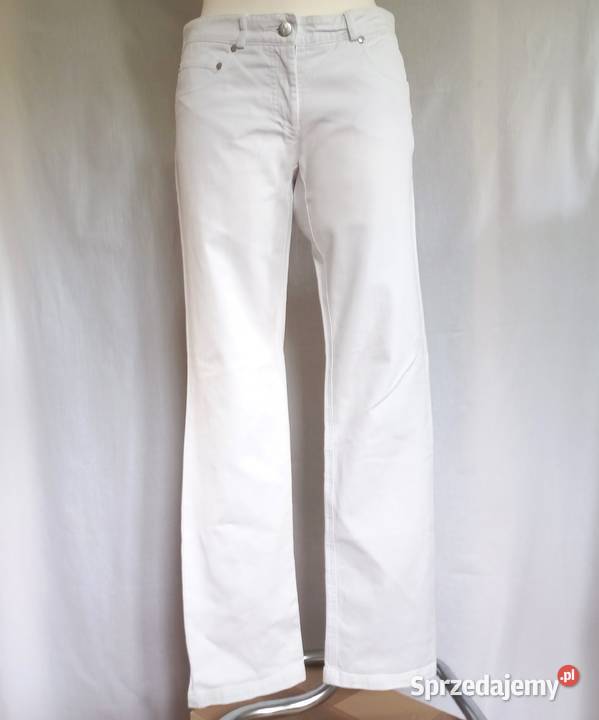 Spodnie białe Jeans damskie r M stan Rozmiar 38(M) Spodnie podlaskie Białystok