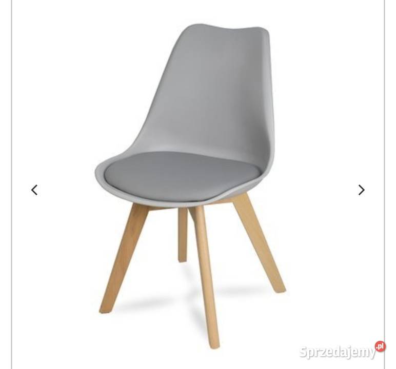 Krzesło szare na drewnianych nogach