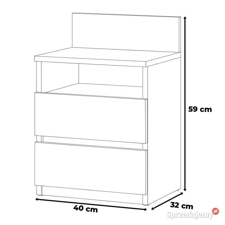Szafka Nocna Stolik 2 Szuflady Rtv Stolik 59cm