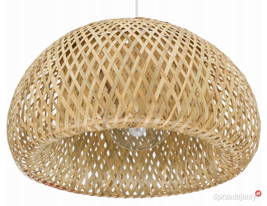 LAMPA WISZĄCA BOHO BAMBUSOWA PLECIONA 45x25 Oświetlenie