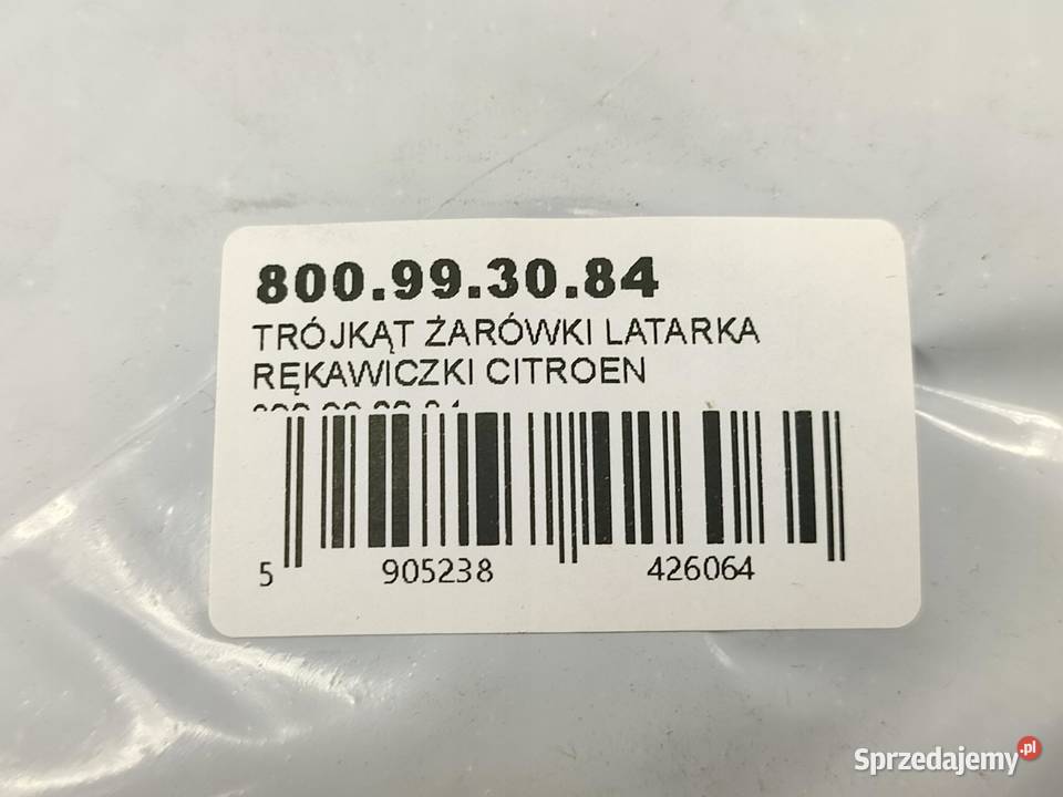 TRÓJKĄT ŻARÓWKI LATARKA RĘKAWICZKI CITROEN osobowe