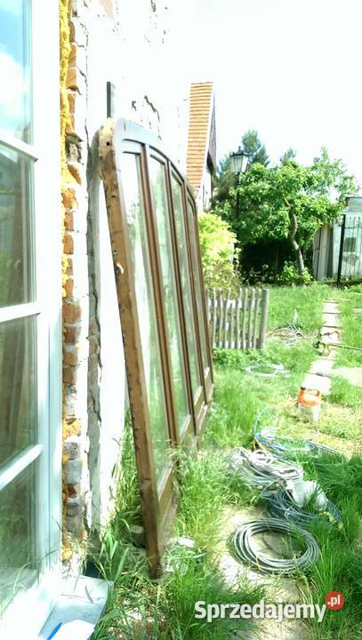 Drzwi przeszklone witryna na taras balkon drewno śląskie Tychy