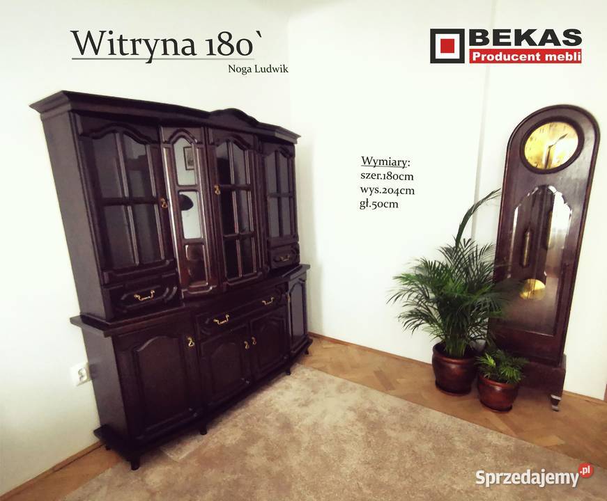 Stylowa Ekskluzywna Witryna 180 Ludwik Orzech Kredensy i witryny Toruń