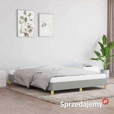 vidaXL Rama łóżka, jasnoszara, 140 x 200 cm, tapicerowana tk