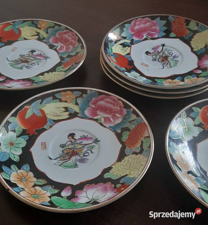 Talerzy deserowy ręcznie malowany porcelana Warszawa