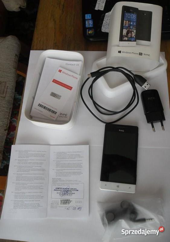 HTC Winows Phone 8S czarnobiały Slot kart pamięci Toruń