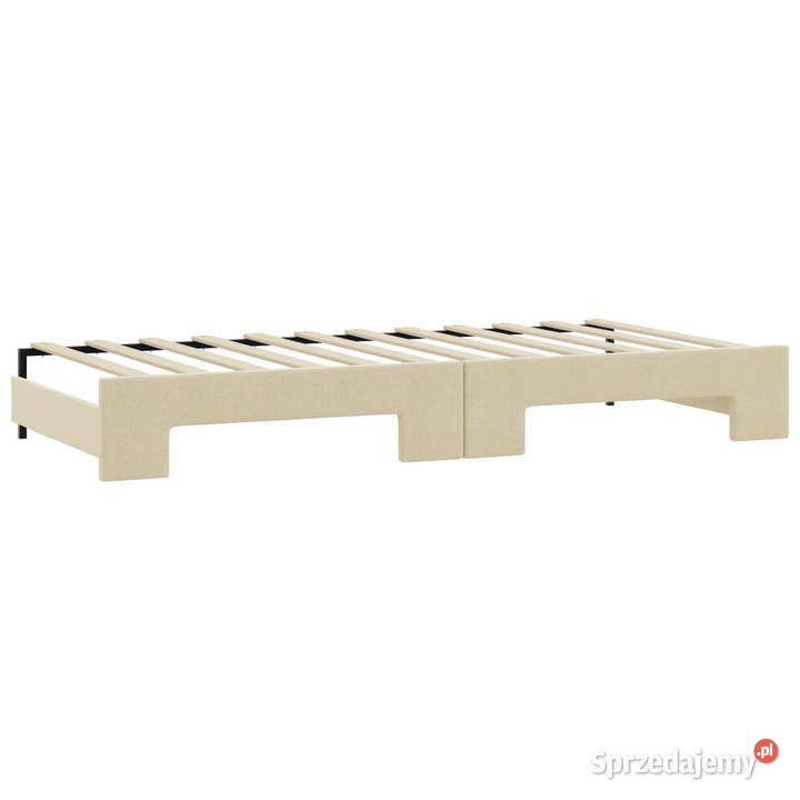 Sofa rozsuwana z szufladami kremowa tkanina mazowieckie Warszawa