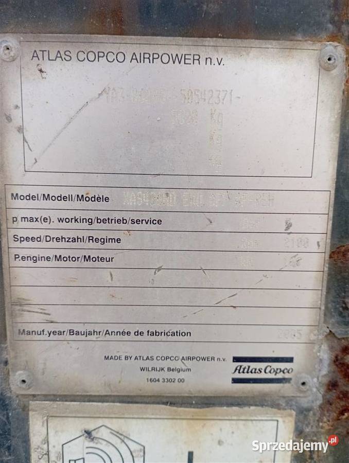 Sprężarka samojezdna ATLAS COPCO XAS426 166 kW