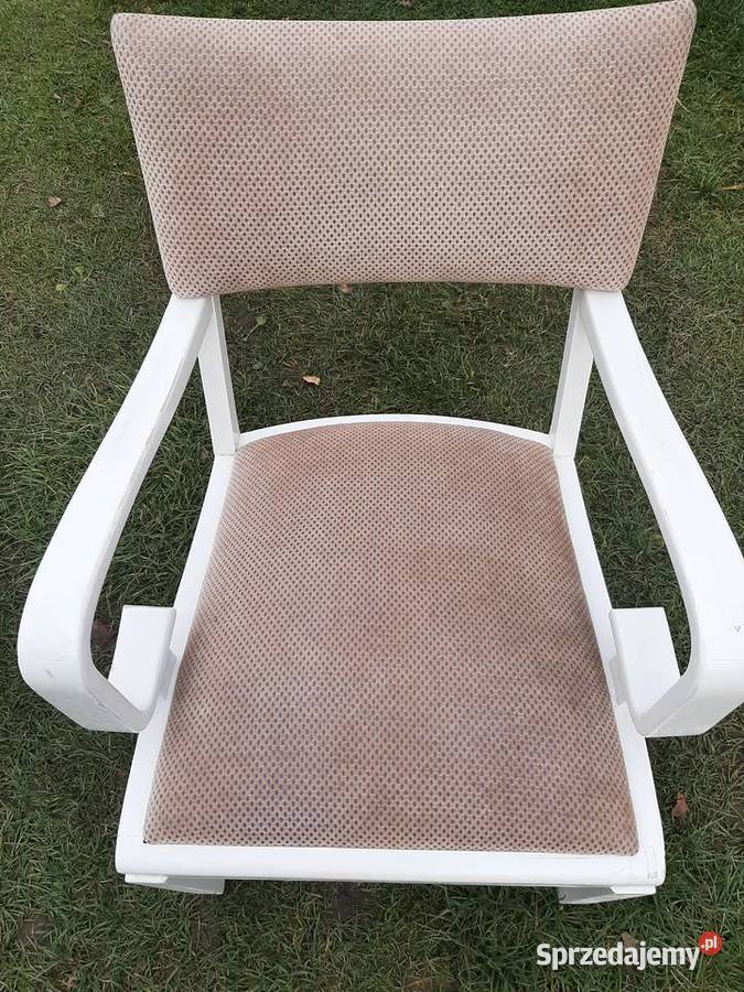 3 krzesła / fotele  białe schabby chic drewno