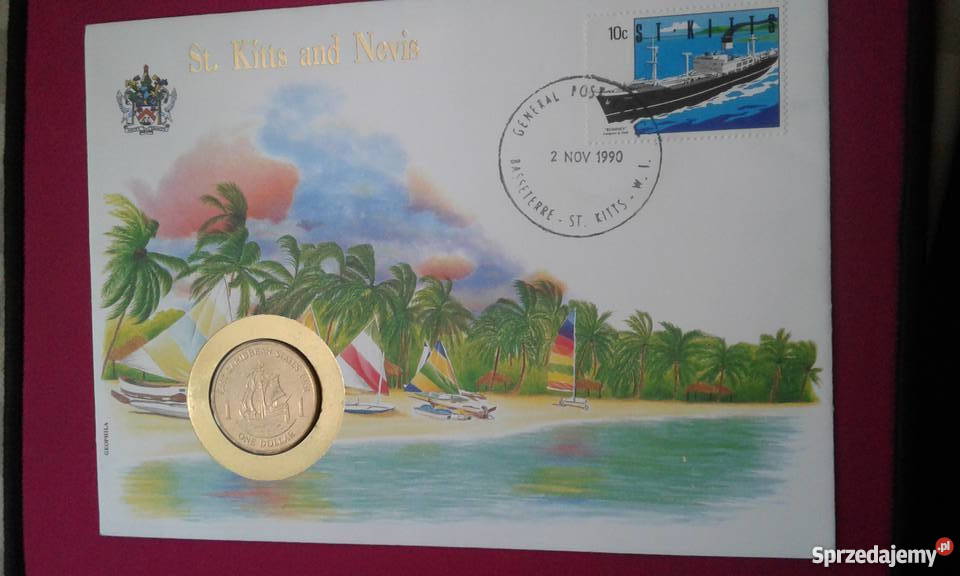 1 Dolar StKitts Nevis 1981 r UNC Blister wielkopolskie Konin