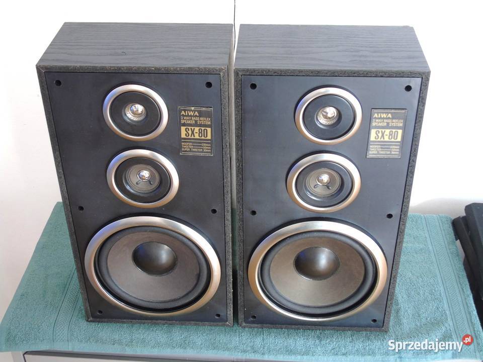 Świetne kolumny stereo Aiwa SX80 mocne DOSTAWA Słuchawki i głośniki Jasło