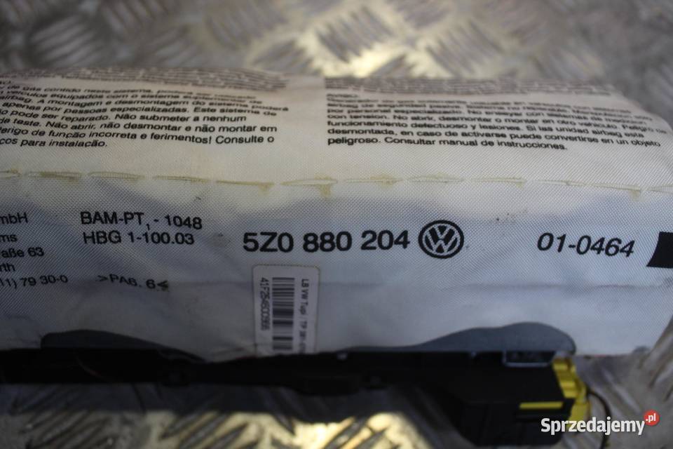 PODUSZKA AIRBAG PASAŻERA VW FOX 5Z0880204 osobowe