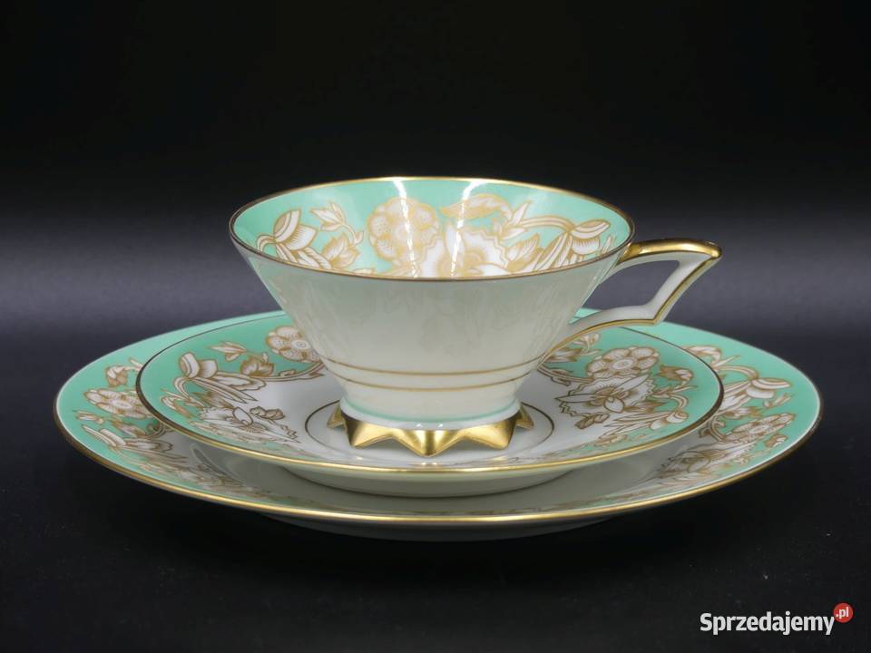 Zjawiskowe trio Furstenberg lata 20 ART DECO Porcelana i szkło