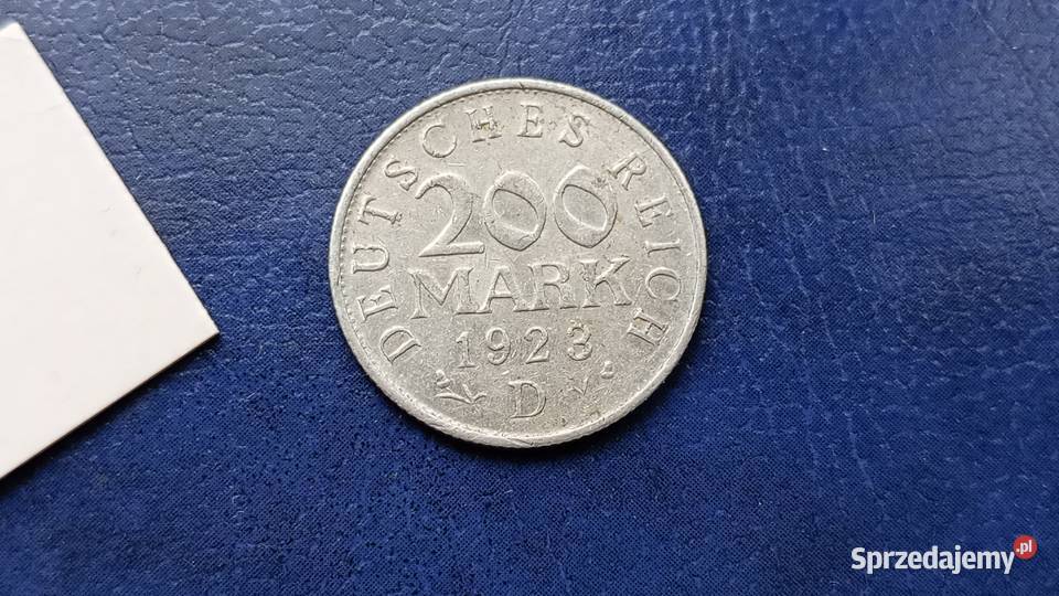 Stare monety 200 mark 1923 D NIemcy Antyki, Sztuka, Kolekcje