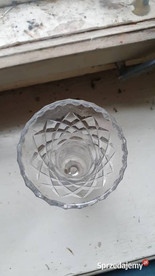 Wazon kryształowy na cięte kwiaty huta Julia PRL mazowieckie Warszawa